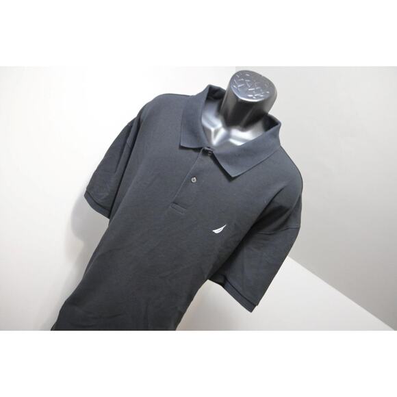 Nautica Golf Polo Shirt Sailing Deck Shirt Black Short Sle Mens Sz 4XL - Picture 4 of 7